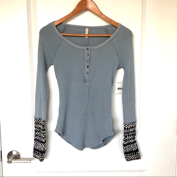 Free People Tops - NWT Free People Alpine Thermal with Knit Cuffs